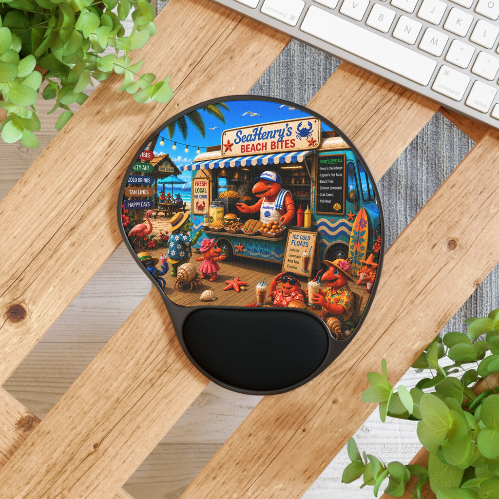 #018 SeaHenry's Beach Bites - SeaHenry Cushioned Wrist Rest Mouse Pad