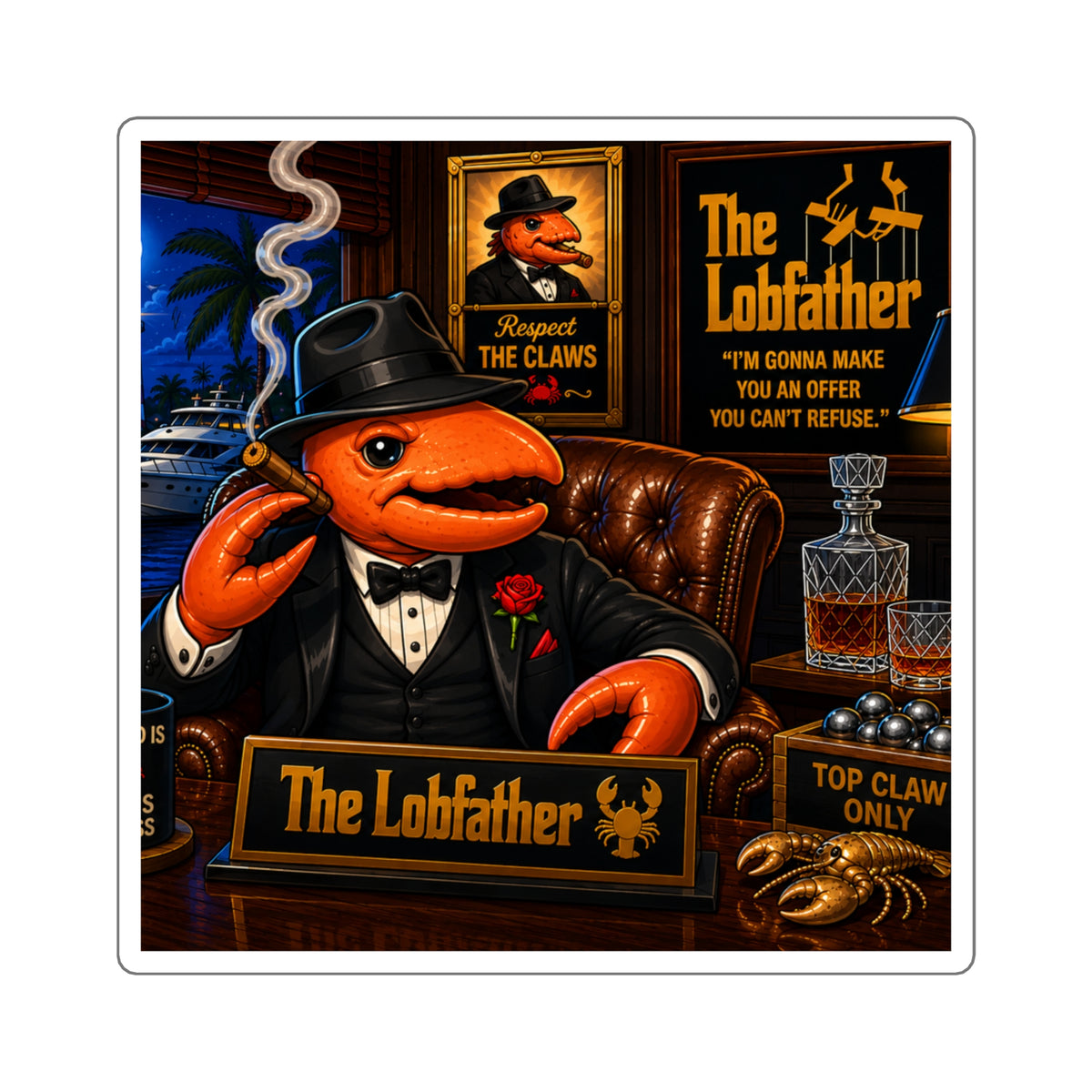 #014 The Lobfather – SeaHenry 3×3 Square Sticker