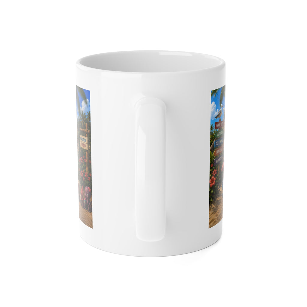 Copy of Copy of Copy of Copy of Copy of Copy of Copy of Beach Vibes Coffee Mug — Tropical Palm Trees, Sailboat & Relaxing Sand Scene (11oz)