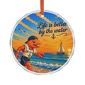 #022 Henry Jogging – SeaHenry Glass Ornament