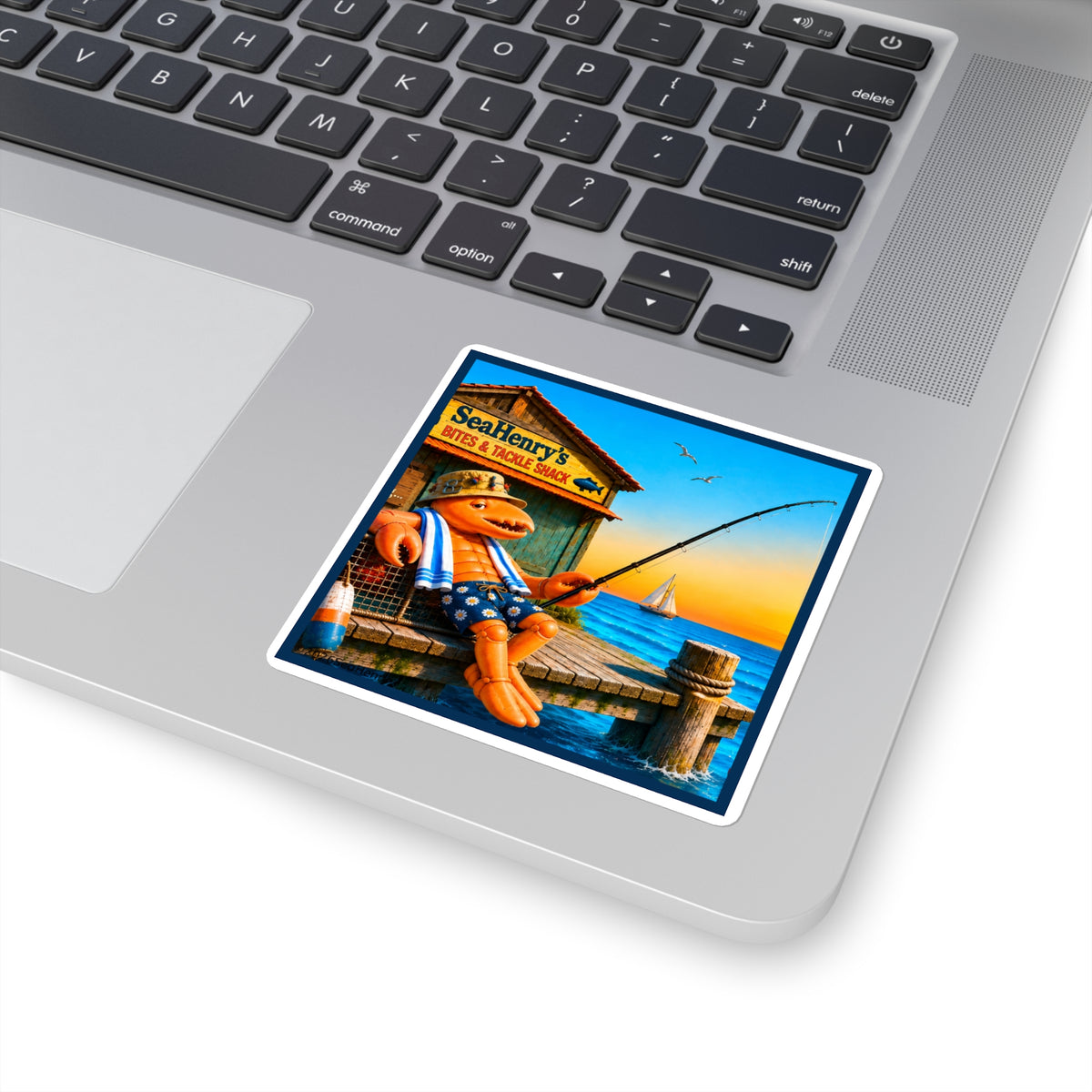 #021 Gone Fishing Henry – SeaHenry 3×3 Square Sticker