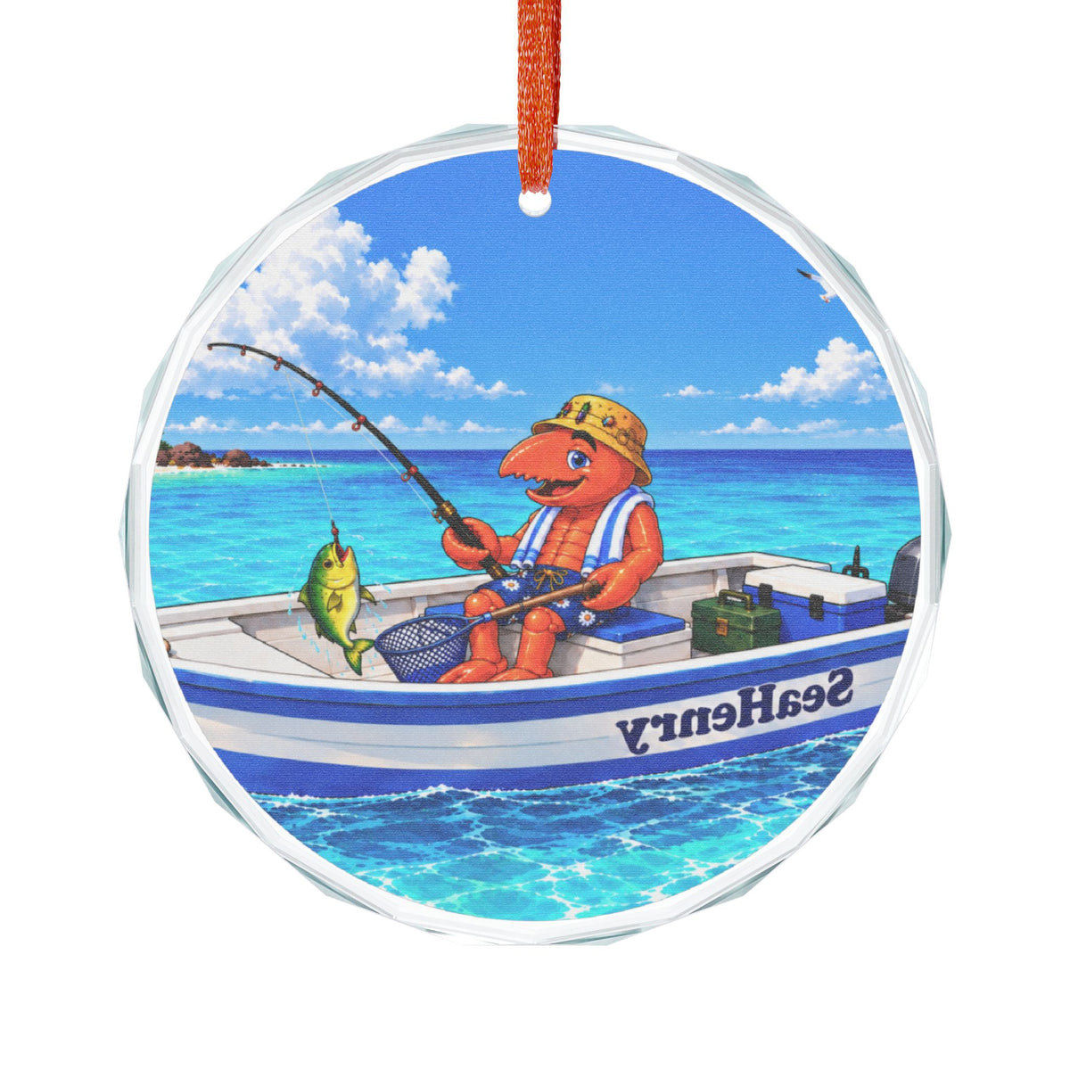 #004 Fisherman Henry – SeaHenry Glass Ornament