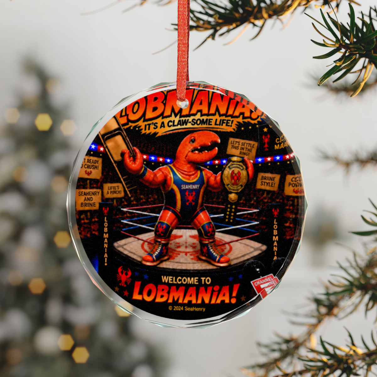 #010 LobMania – SeaHenry Glass Ornament
