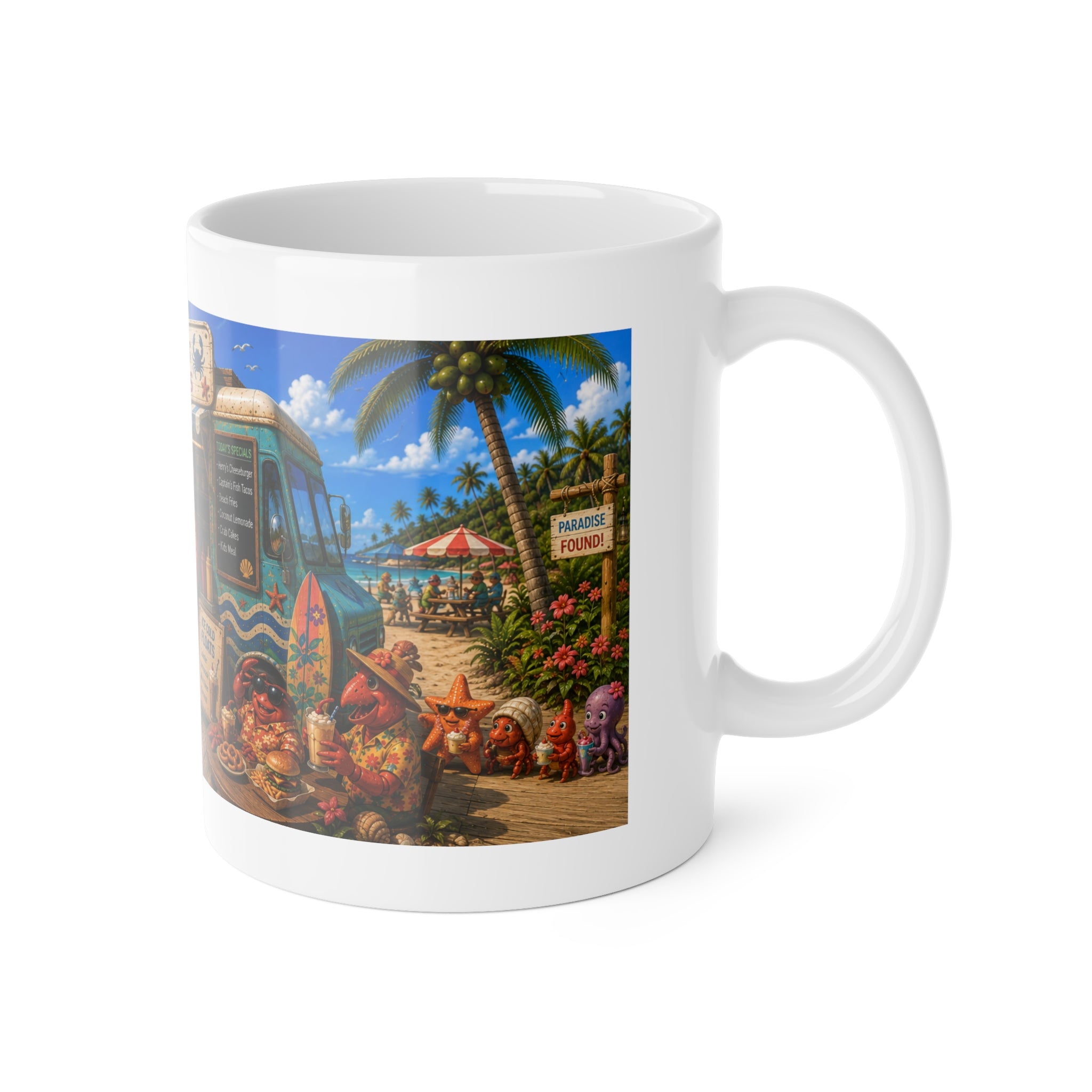 Copy of Copy of Copy of Copy of Copy of Copy of Copy of Beach Vibes Coffee Mug — Tropical Palm Trees, Sailboat & Relaxing Sand Scene (11oz)