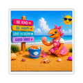 #006 Beach Buddy Girl – SeaHenry 3x3 Square Sticker