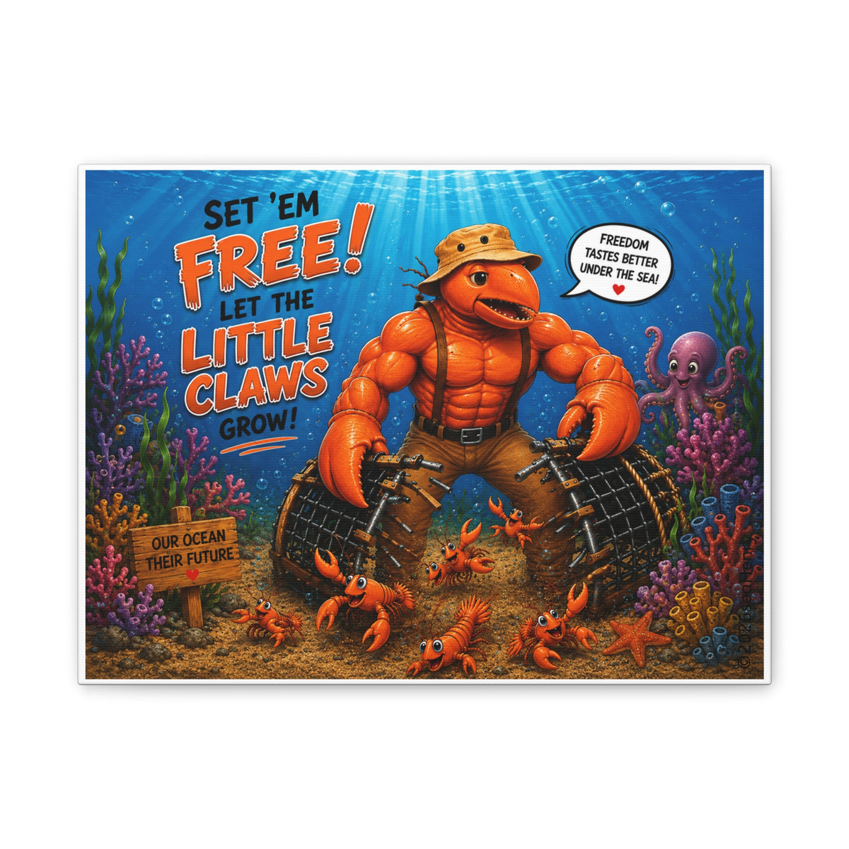 #007 Hope for Claws – SeaHenry 16×12 Canvas Wall Art