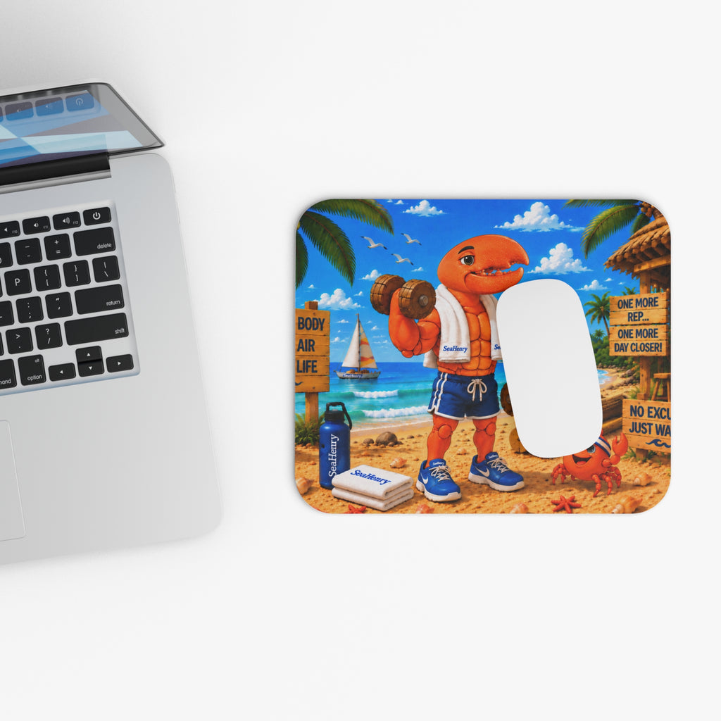 #015 Exercising Henry - SeaHenry Mouse Pad