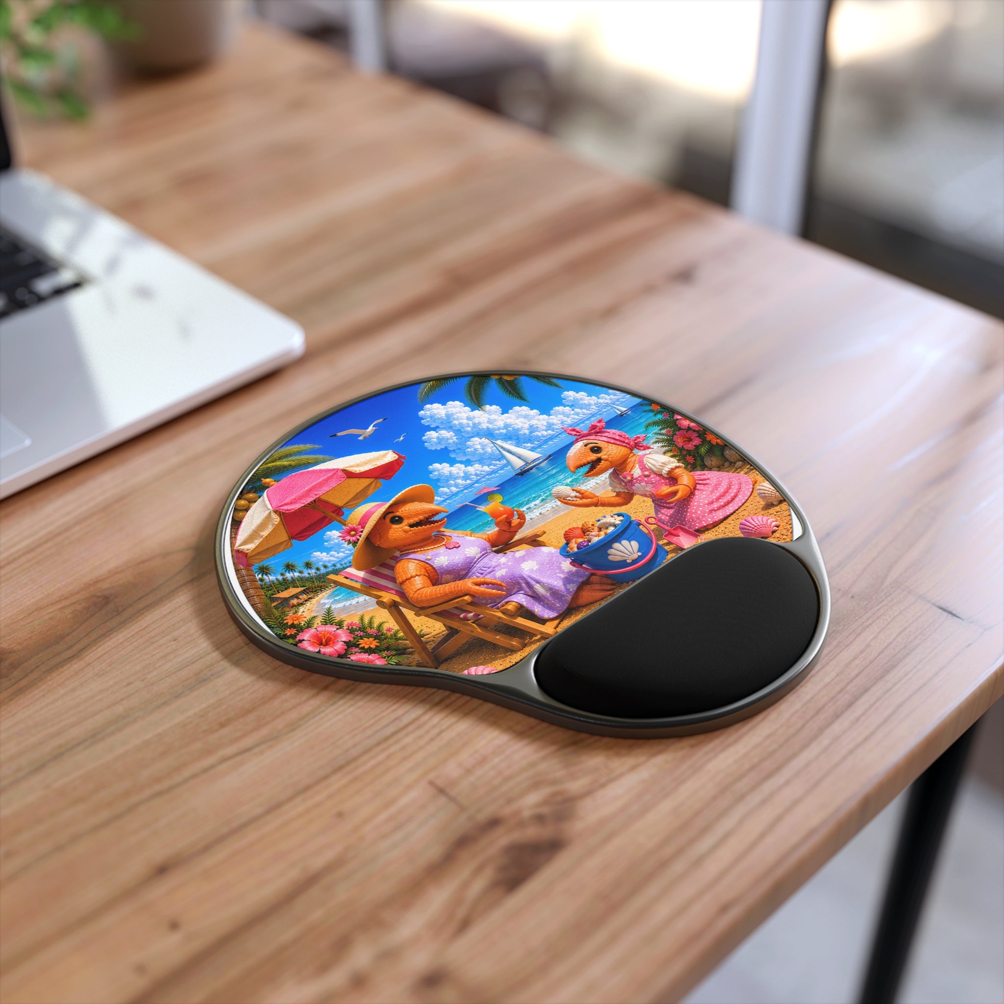#006 Beach Buddy Girl Wrist Mouse Pad