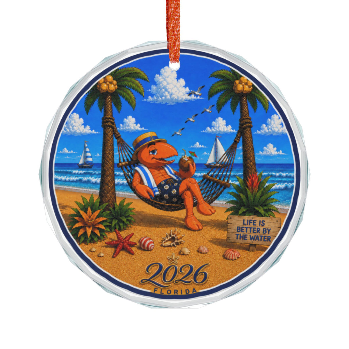 #002 Hammock Henry – Florida 2026 Glass Ornament