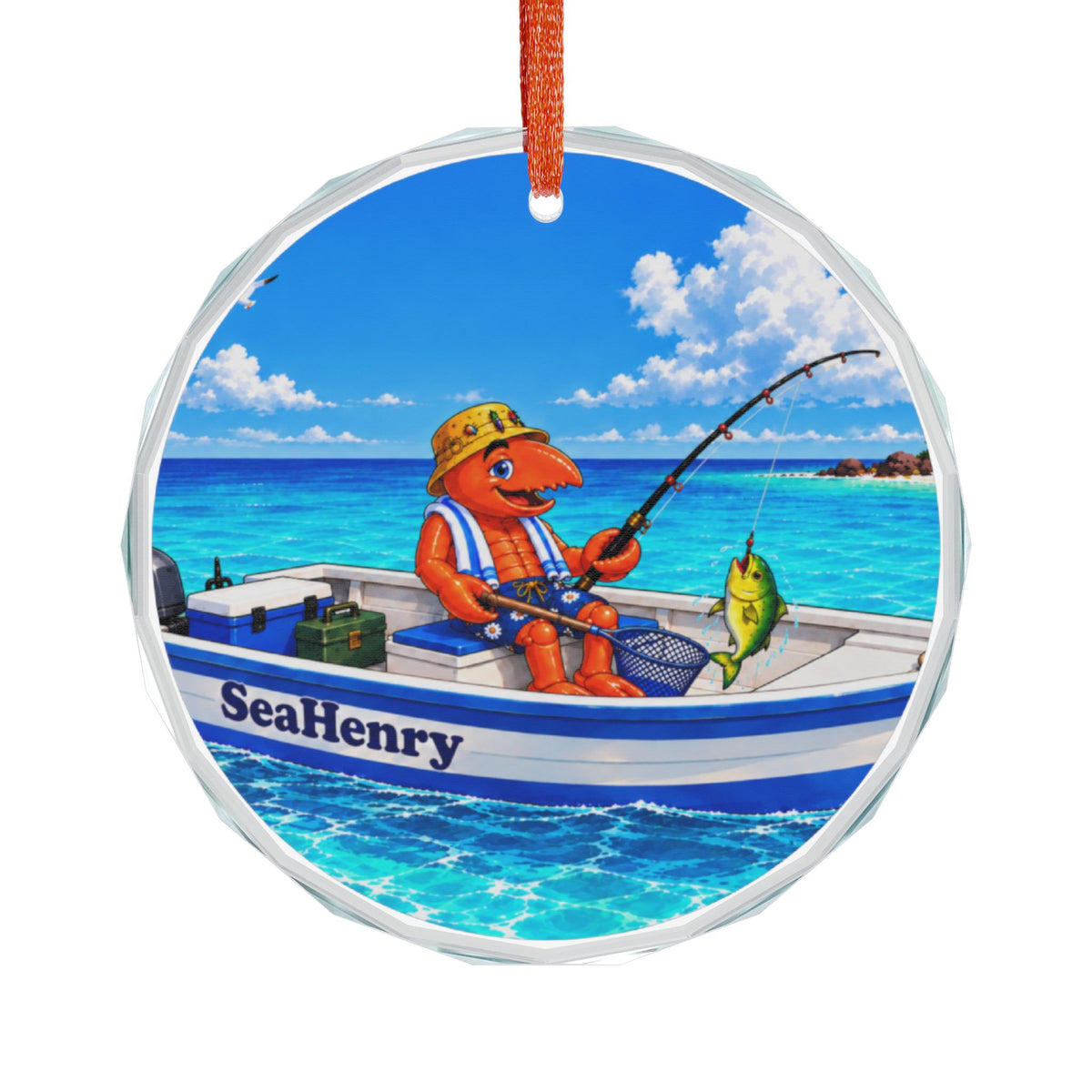 #004 Fisherman Henry – SeaHenry Glass Ornament