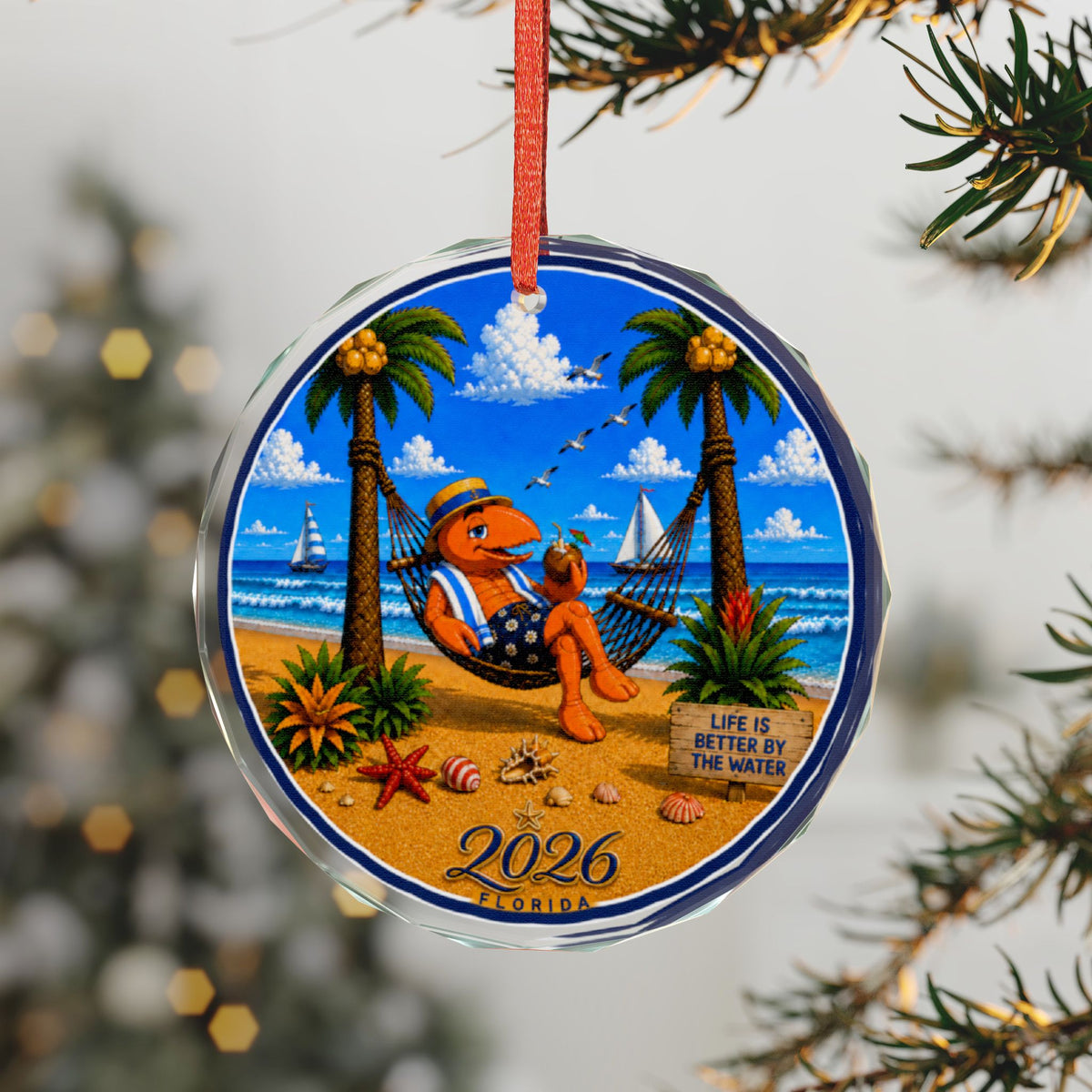 #002 Hammock Henry – Florida 2026 Glass Ornament