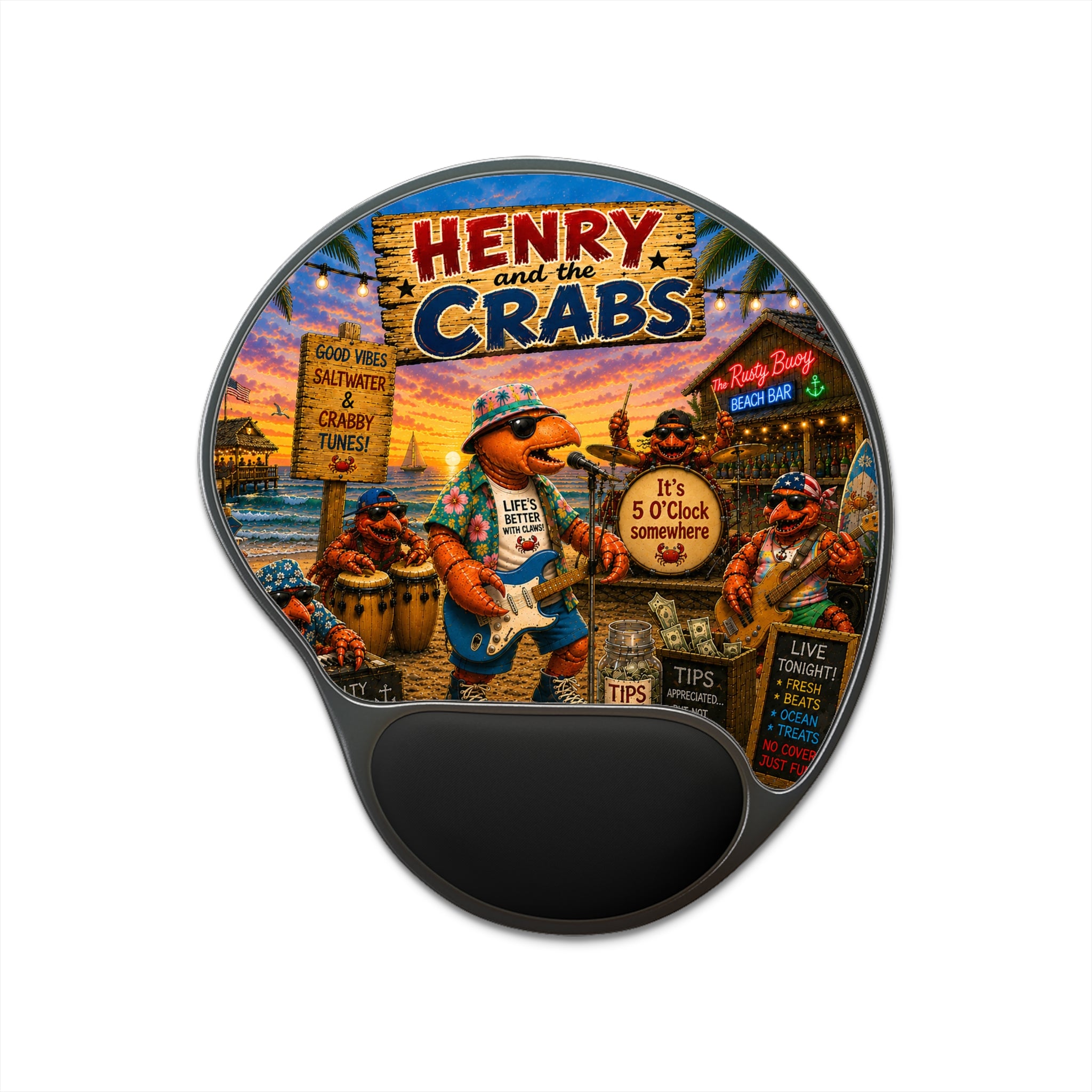 #011 Henry and the Crabs Wrist Mouse Pad