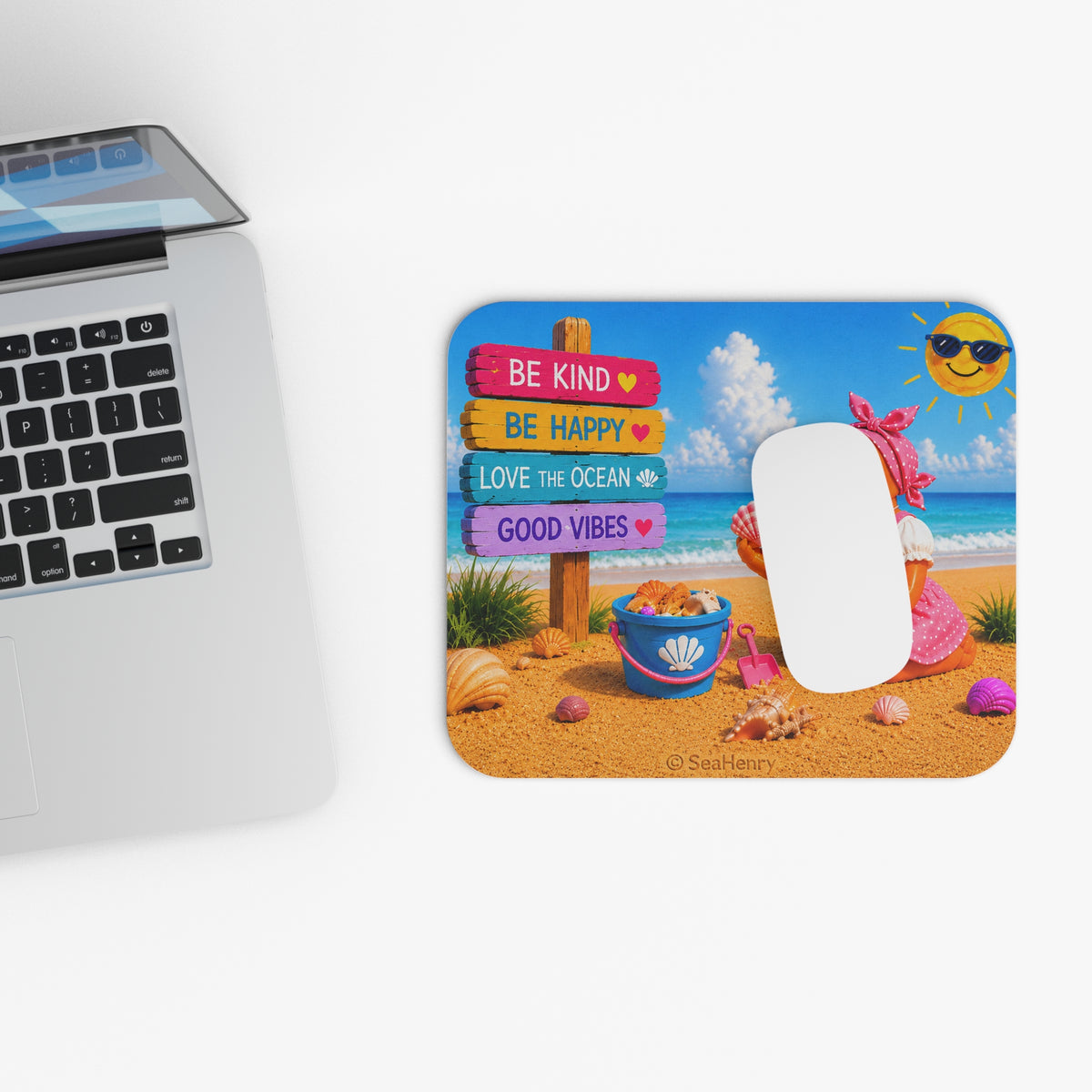 #006 Beach Buddy Girl- SeaHenry Mouse Pad