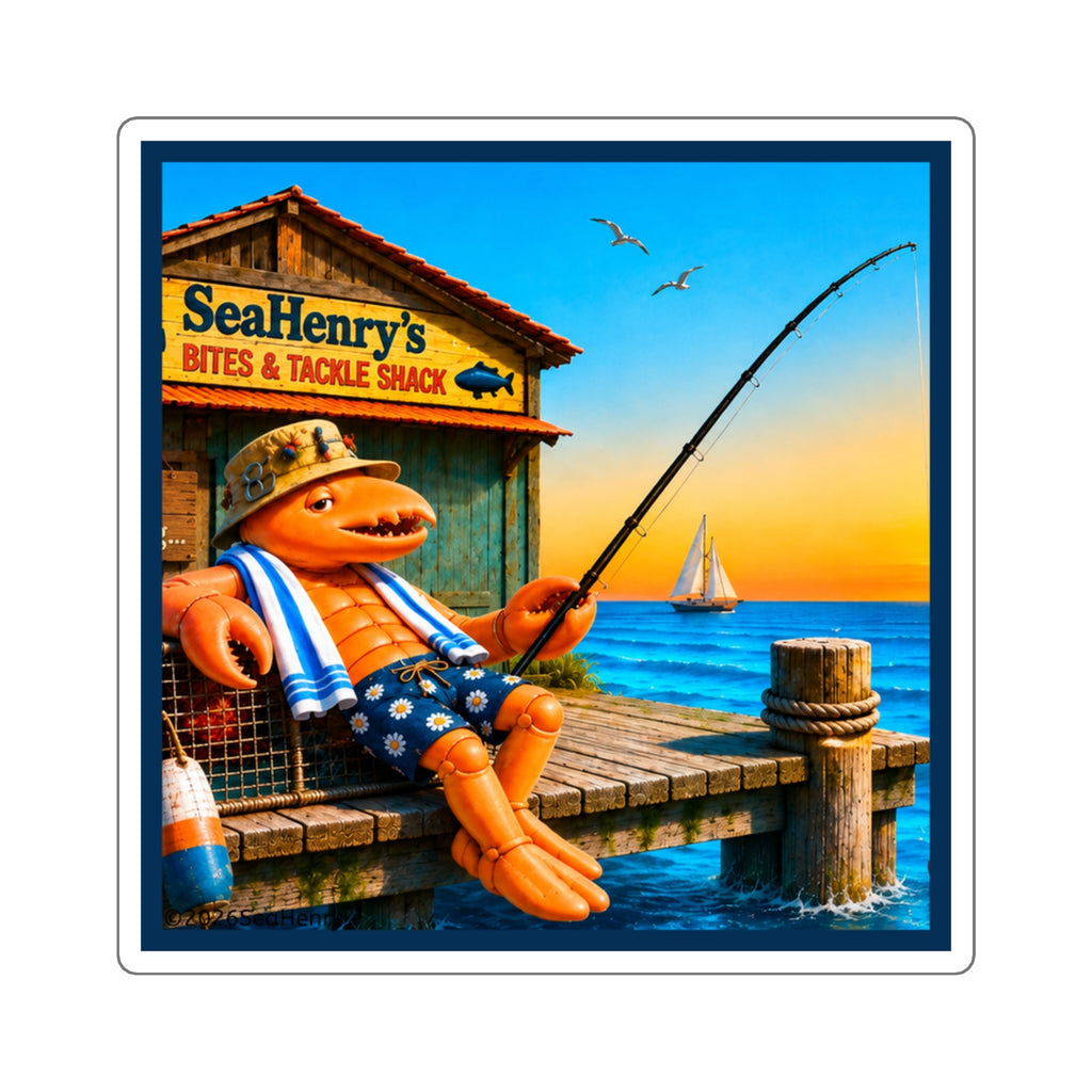 #021 Gone Fishing Henry – SeaHenry 3×3 Square Sticker
