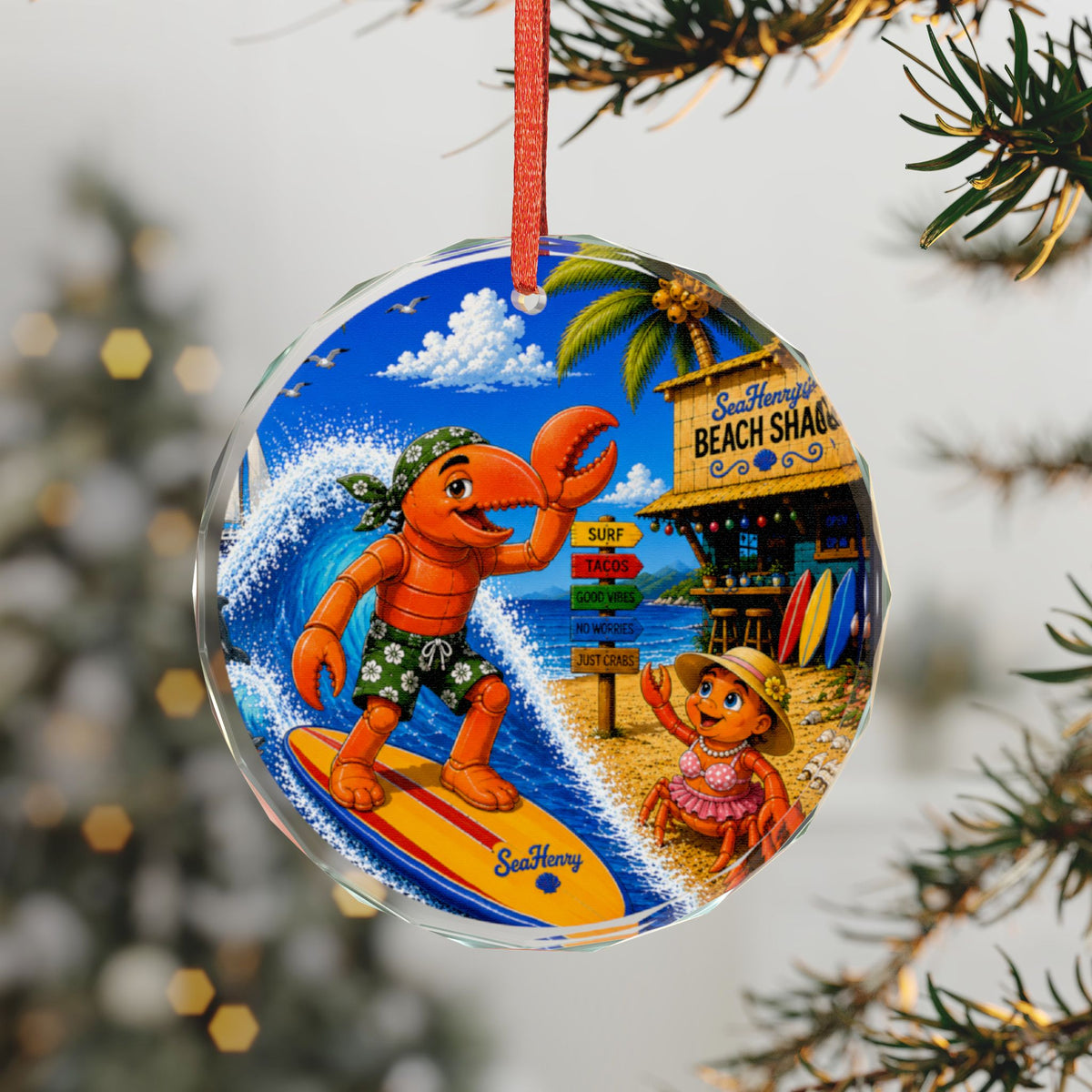 #012 Surfer Henry – SeaHenry Glass Ornament