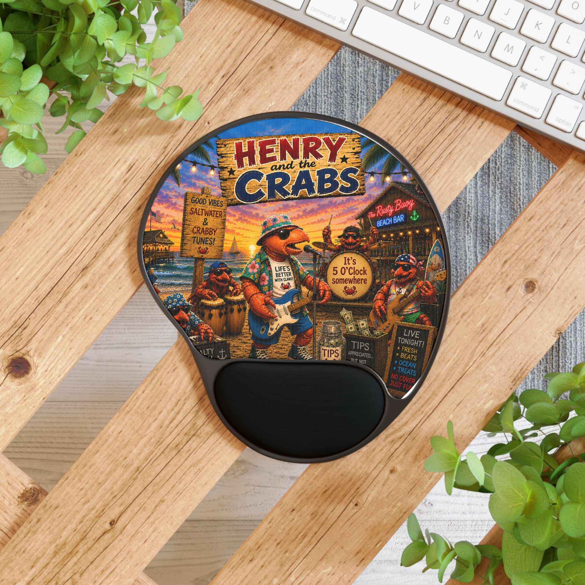 #011 Henry and the Crabs Wrist Mouse Pad