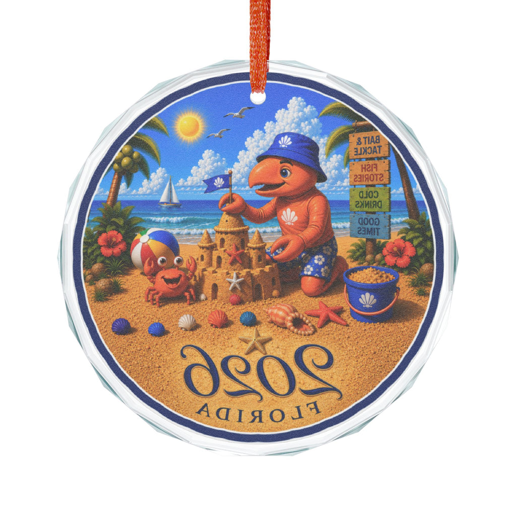 #005 Beach Buddy Boy – Florida 2026 Glass Ornament