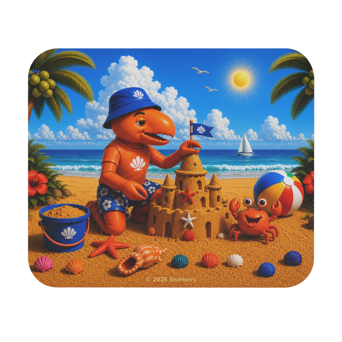 #005 Beach Buddy Boy – SeaHenry Mouse Pad