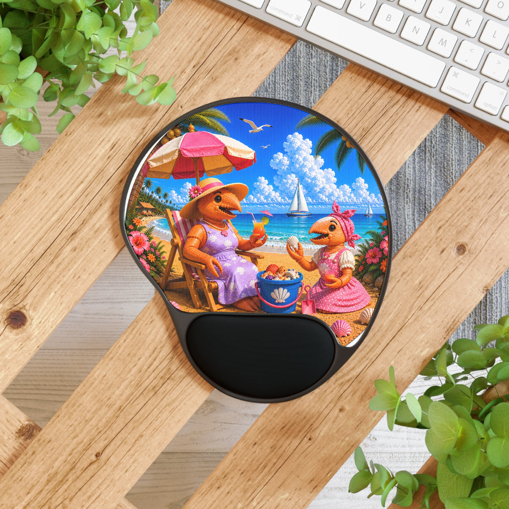 #006 Beach Buddy Girl Wrist Mouse Pad