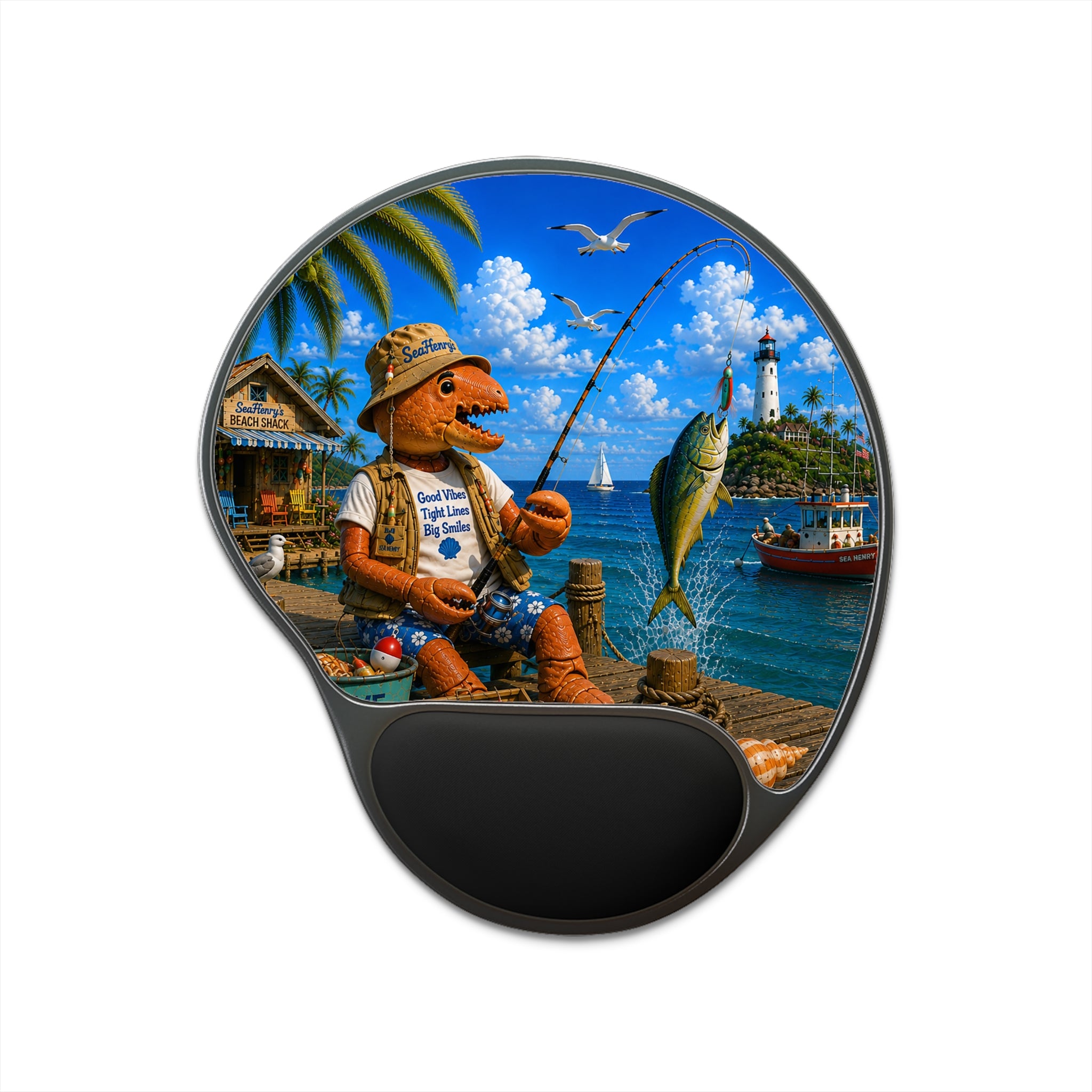 #004 Fisherman Henry Wrist Mouse Pad