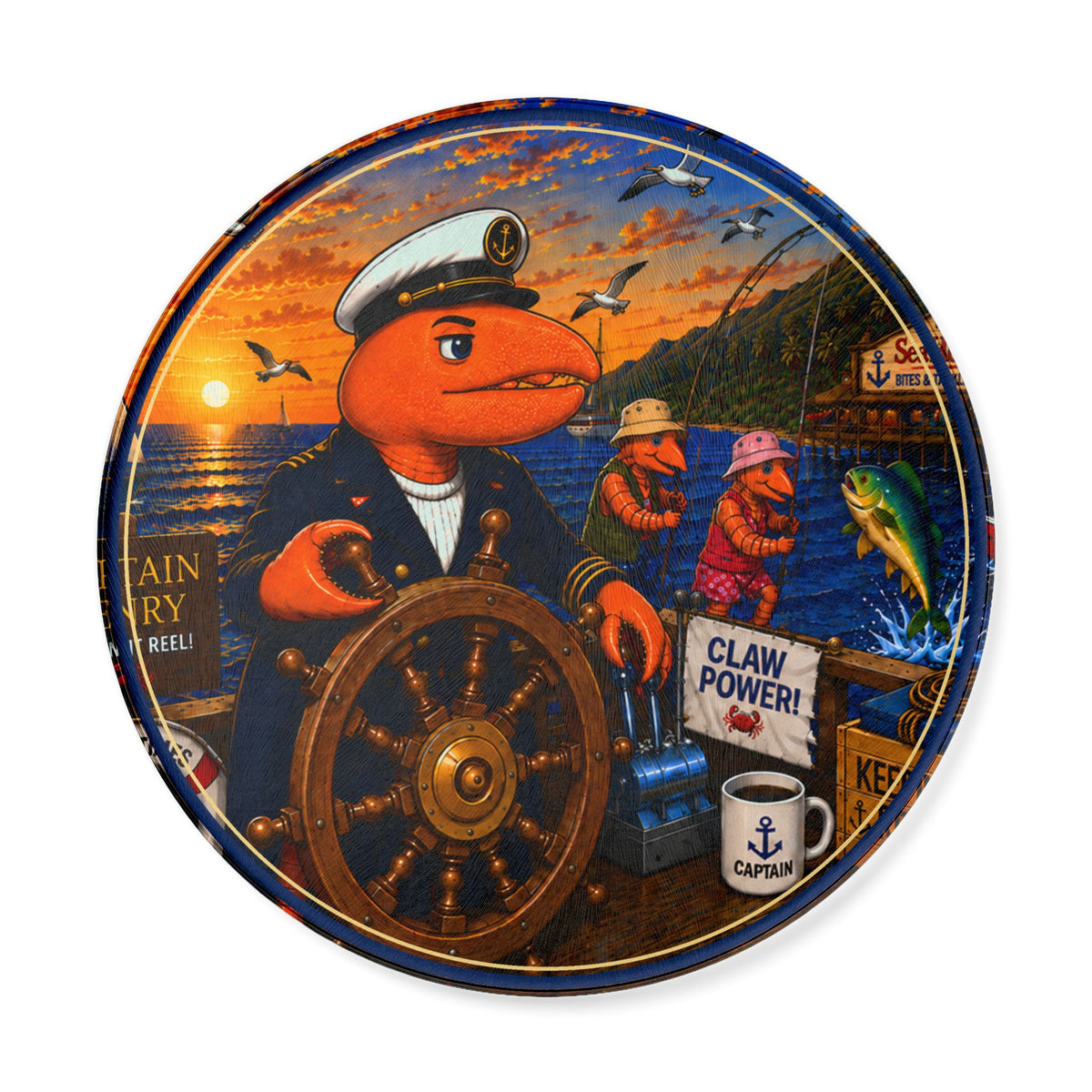 #003 Captain Henry - Round Cutting Board