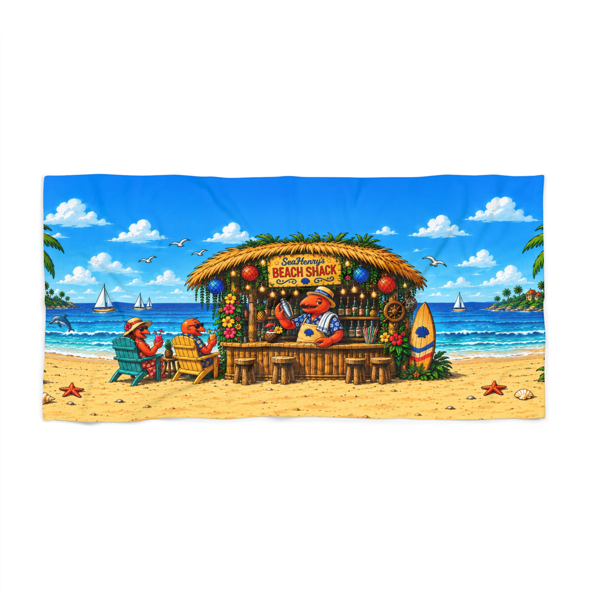 #013 Henry the Bartender – Beach Towel