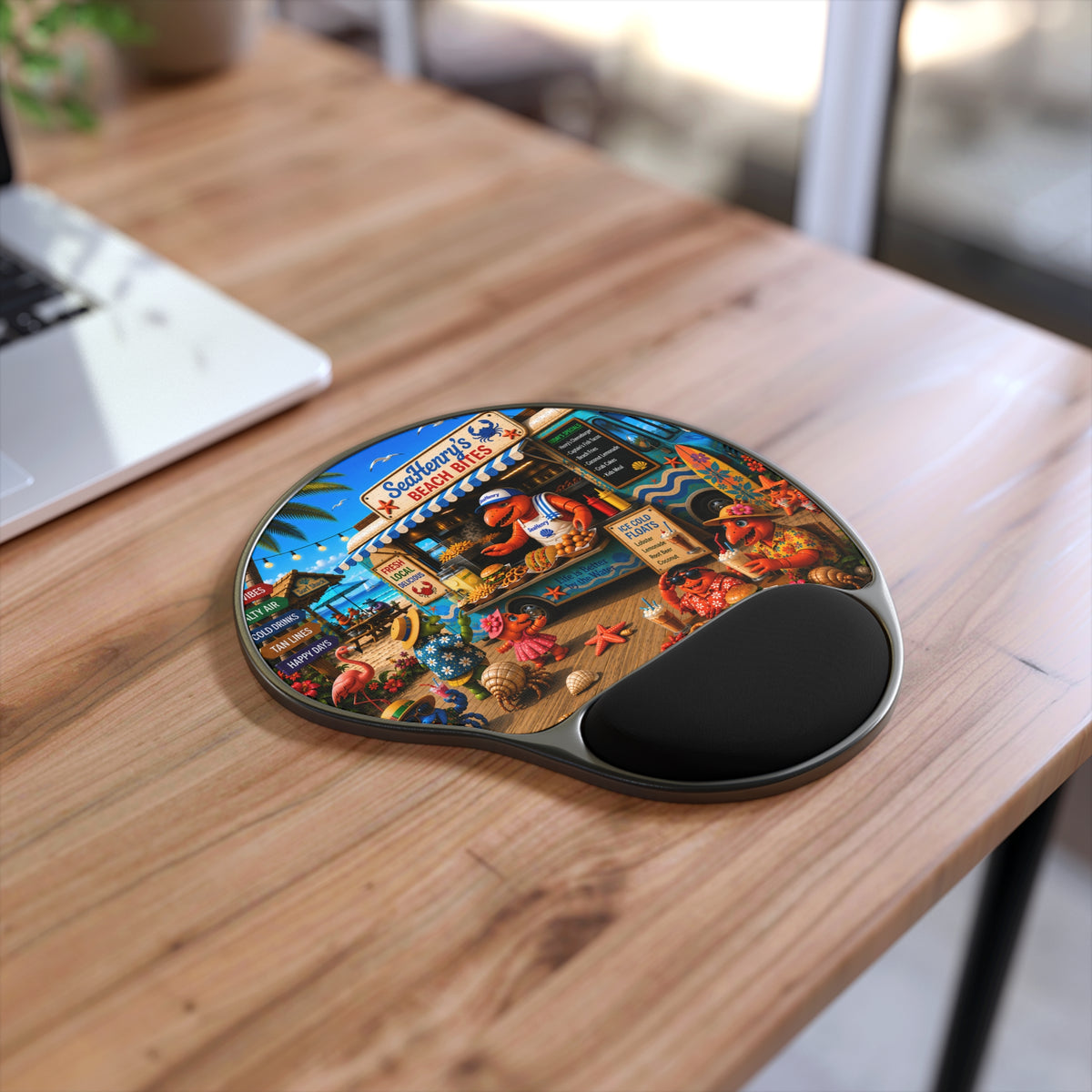 #018 SeaHenry's Beach Bites - SeaHenry Cushioned Wrist Rest Mouse Pad