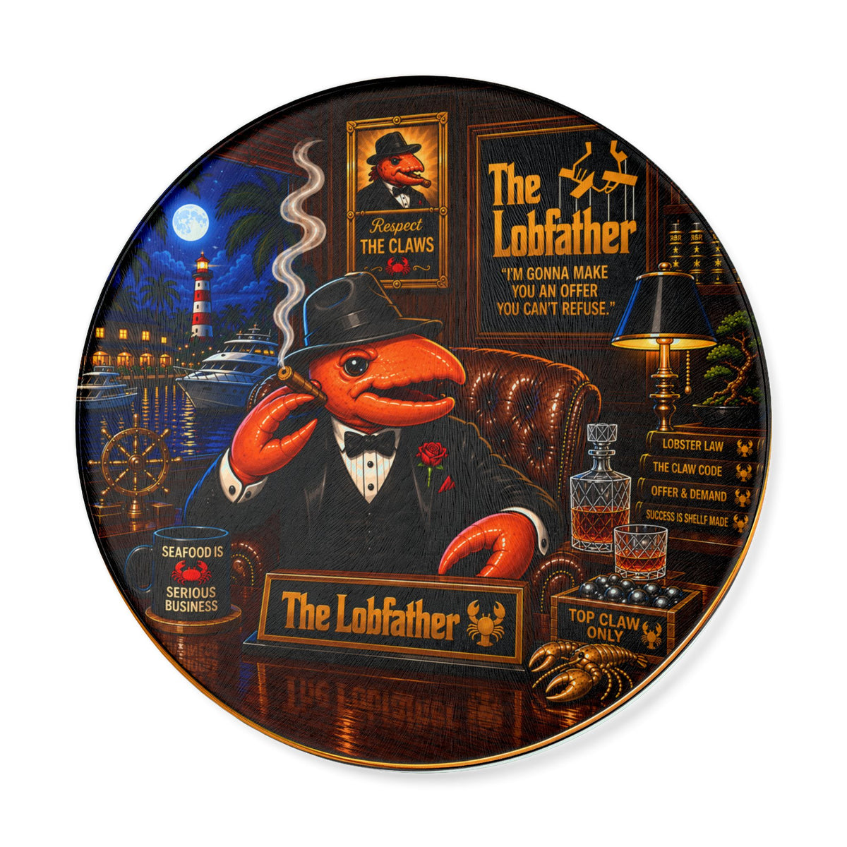#014 The LobFather - Round Cutting Board
