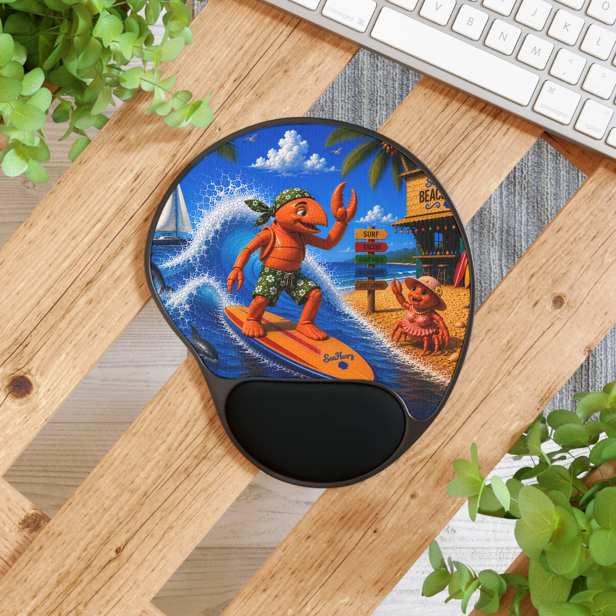 #012 Surfer Henry – SeaHenry Cushioned Wrist Rest Mouse Pad