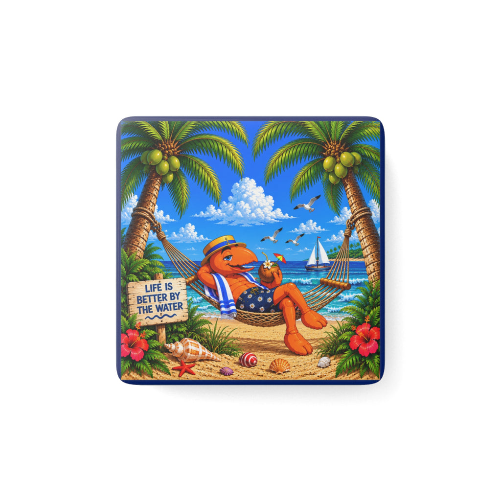 002  Hammock Henry    2" Porcelain Square Magnet