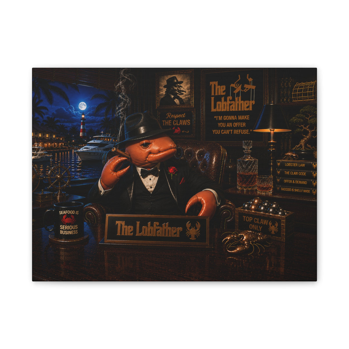 #014 The Lobfather – SeaHenry Coastal Canvas Wall Art