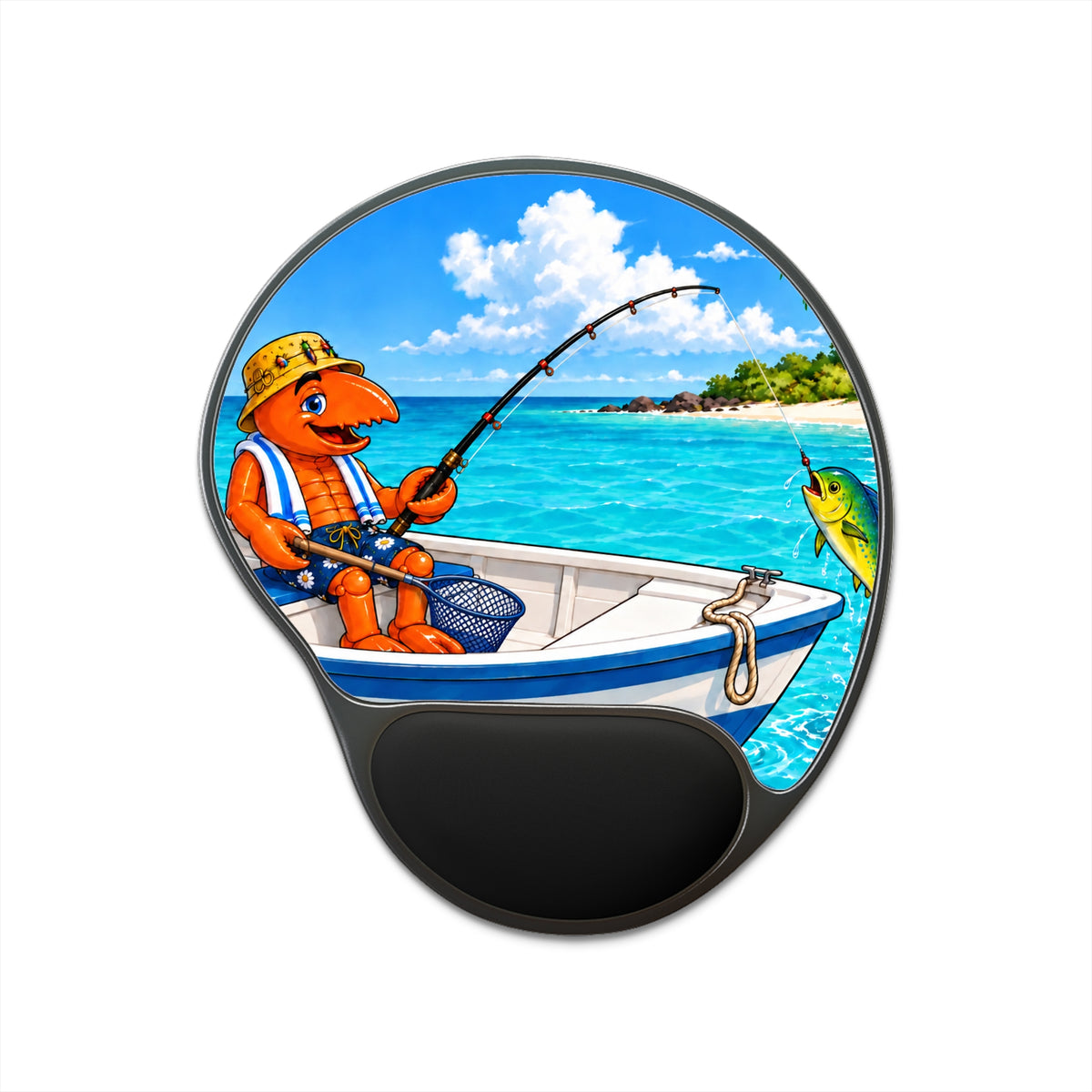 #004 Fisherman Henry – SeaHenry Cushioned Wrist Rest Mouse Pad