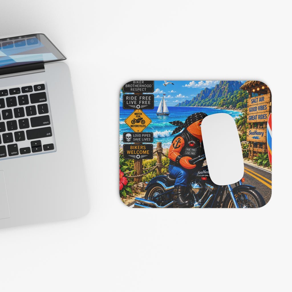#008 Biker Henry – SeaHenry Coastal Mouse Pad