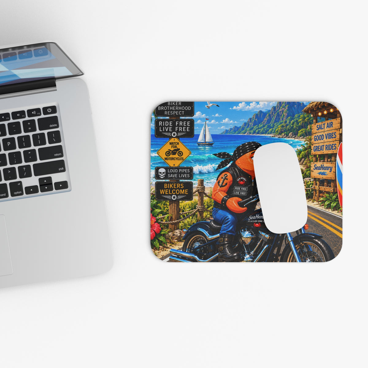 #008 Biker Henry – SeaHenry Coastal Mouse Pad