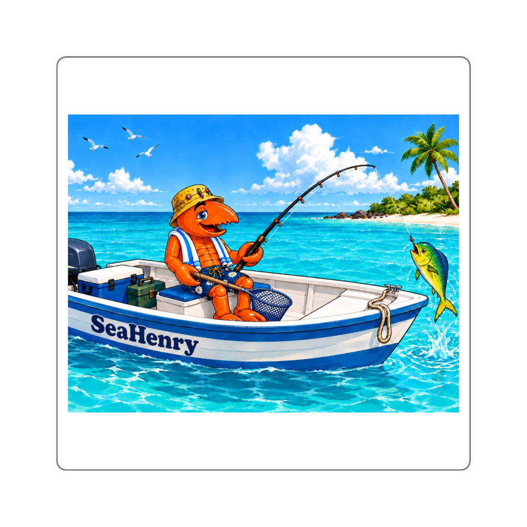 #004 Fisherman Henry – SeaHenry 3x3 Sticker