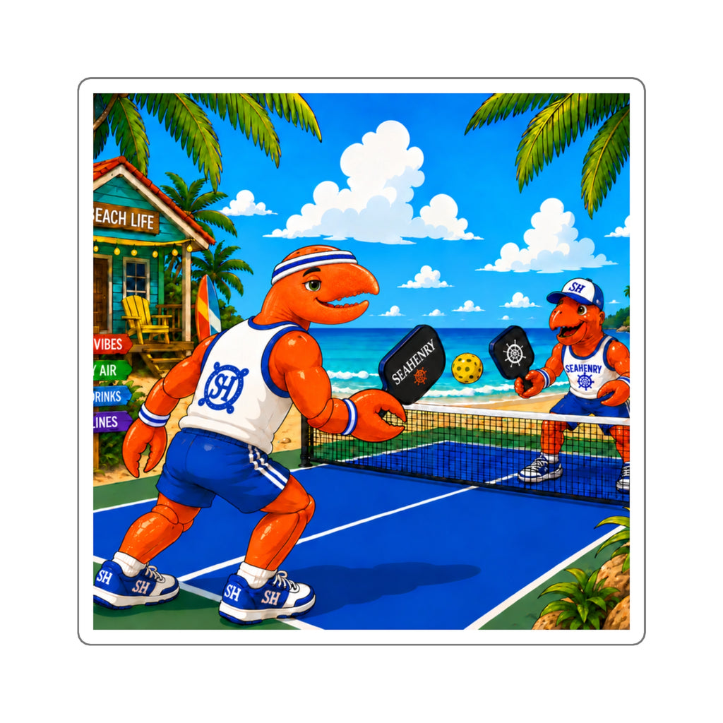 #017 Pickleball Henry – SeaHenry 3x3 Square Sticker