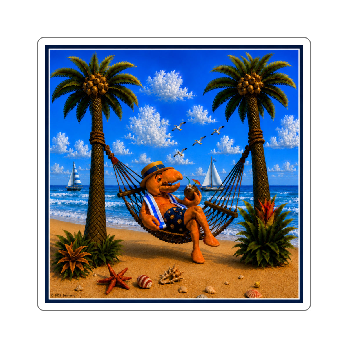 #001 Hammock Henry - SeaHenry 3x3 Sticker