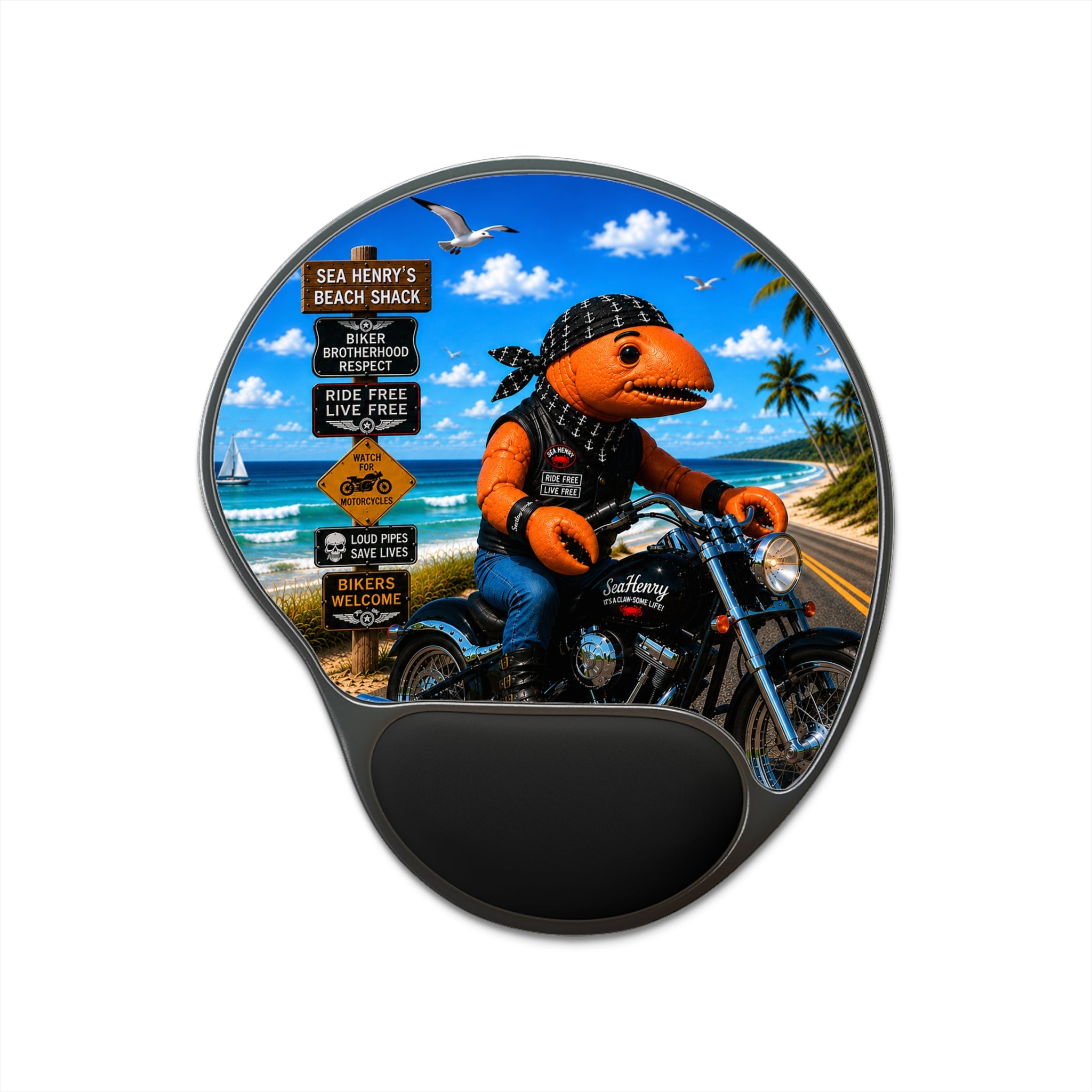 #008 Biker Henry Wrist Mouse Pad