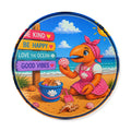 #006 Beach Buddy Girl - Round Cutting Board