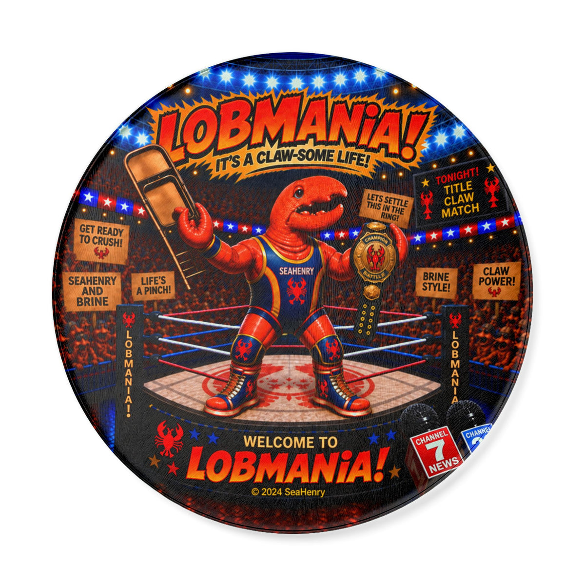 #010 LobMania - Round Cutting Board