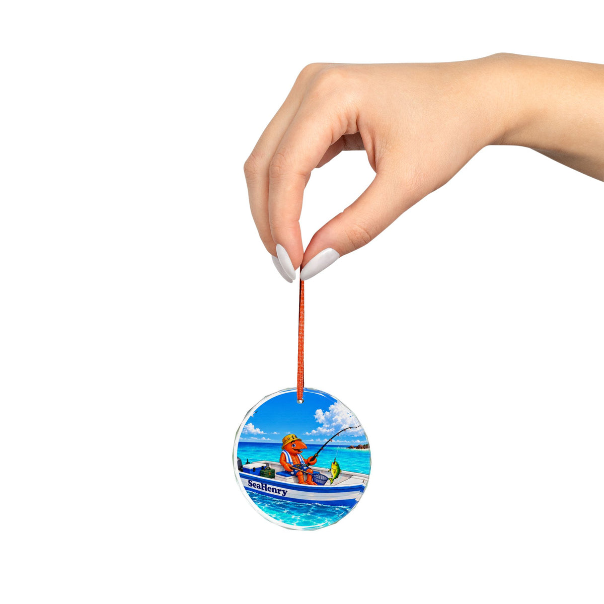 #004 Fisherman Henry – SeaHenry Glass Ornament