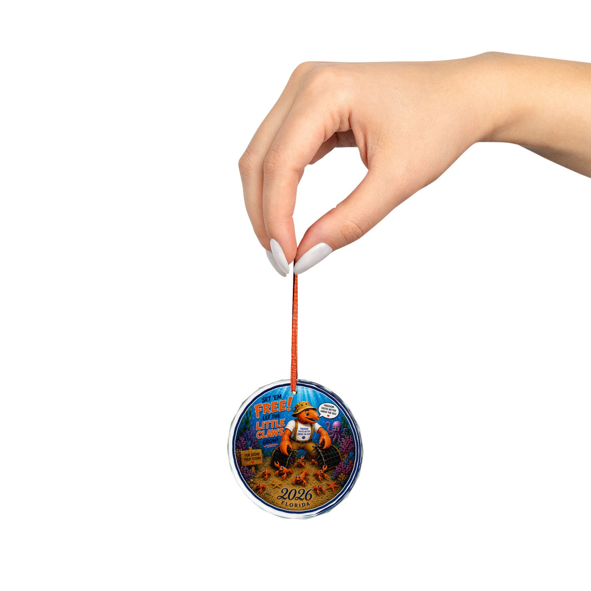 #007 Hope for Claws – Florida 2026 Glass Ornament