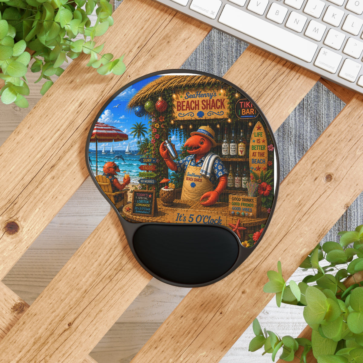 #013 Henry the Bartender – SeaHenry Cushioned Wrist Rest Mouse Pad