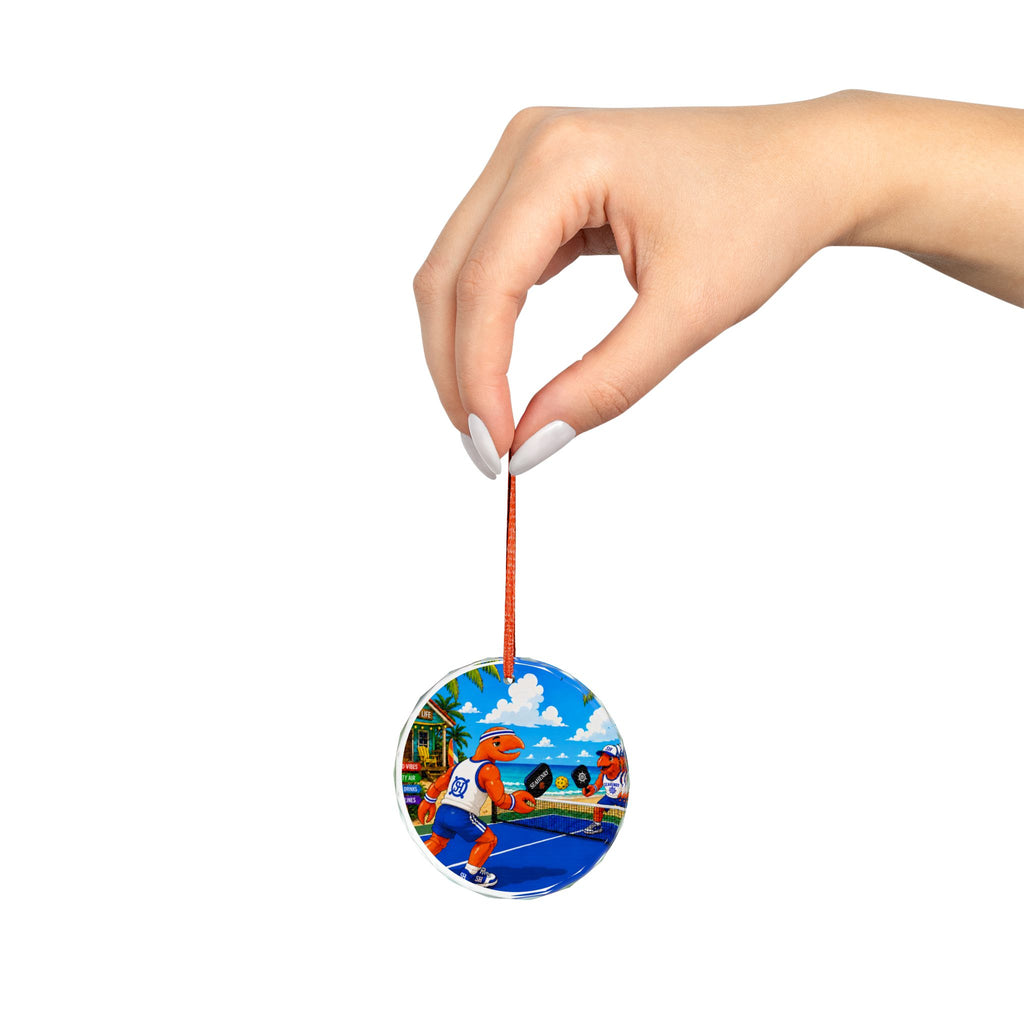 #017 Pickleball – SeaHenry Glass Ornament
