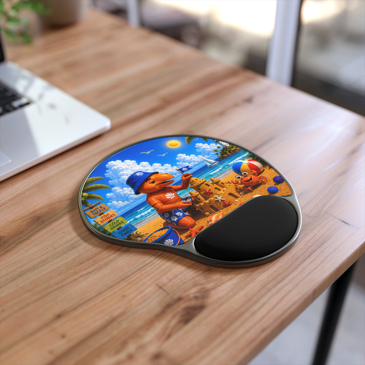 #005 Beach Buddy Boy – SeaHenry Cushioned Wrist Rest Mouse Pad