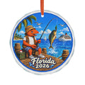 #004 Fisherman Henry – Florida 2026 Glass Ornament