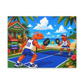 #017 Henry playing Pickleball – SeaHenry Coastal Canvas Wall Art