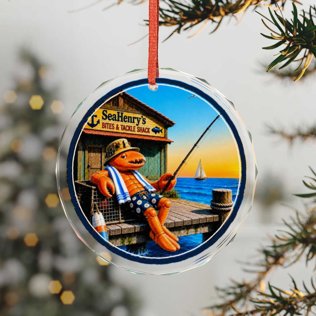 #021 Gone Fishing– SeaHenry Glass Ornament