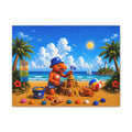 005 Beach Buddy Boy  SeaHenry 16×12 Coastal Canvas Wall Art