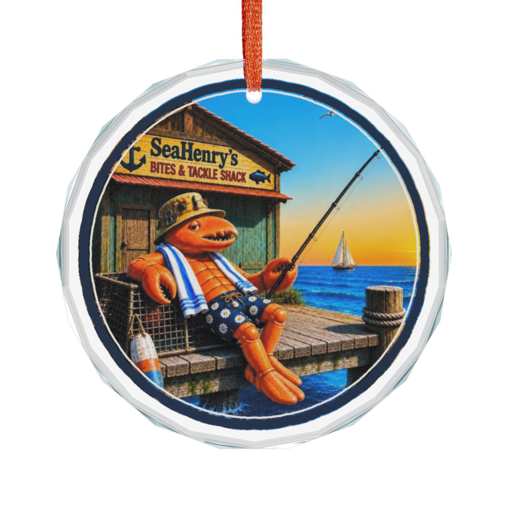 #021 Gone Fishing– SeaHenry Glass Ornament